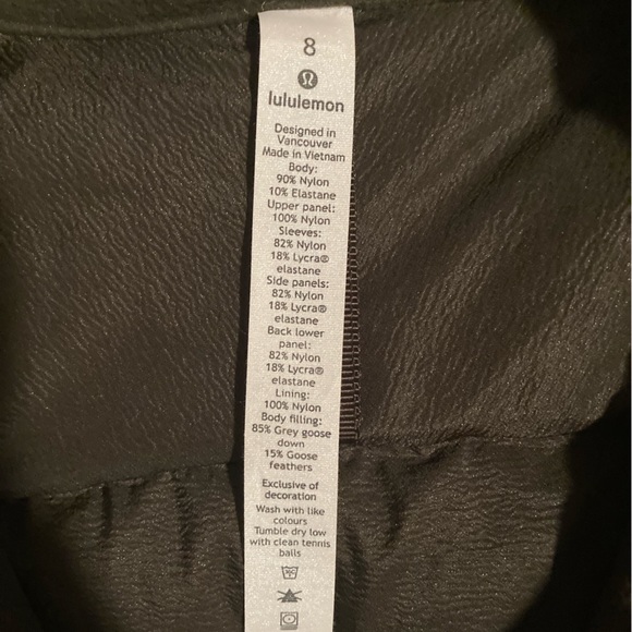 Dark green Lululemon goose down pullover - size 8 - Picture 3 of 7